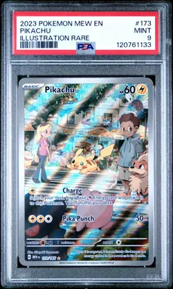 2023 POKEMON MEW EN-151 ILLUSTRATION RARE #173 PIKACHU PSA 9 - Image 1