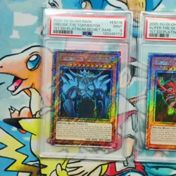 Yu-gi-oh! Stampede Slifer, Obelisk, Ra RA04-EN116-118 Platinum Secret PSA 9 Set - Image 2