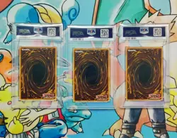 Yu-gi-oh! Stampede Slifer, Obelisk, Ra RA04-EN116-118 Platinum Secret PSA 9 Set - Image 5