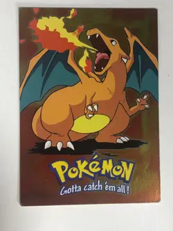 Pokemon Card Blue Topps Label TV Animation #6 Holo Charizard E6 of 12 LP.C - Image 1