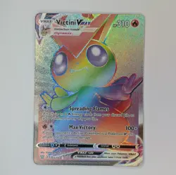 Victini Vmax 165/163 Battle Styles NM Full Art Secret Rainbow Rare Pokemon Card - Image 1