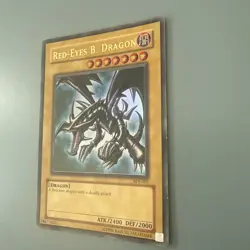 Yu-Gi-Oh! TCG Red-Eyes Black Dragon SDJ-001 Vintage Holo Rare Card 1996 LP - Image 3