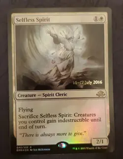 MTG Selfless Spirit Eldritch Moon Pre-Release Promo Foil Card, #040/205 - Image 1