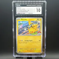 CGC 10 Pikachu 190 Sv: Scarlet & Violet Promo Card 2024 World Championships - Image 1