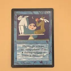 Magic The Gathering MTG Beta Stasis 1993 Fay Jones Rare Vintage Black Border - Image 5