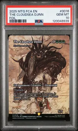 2025 MTG FINAL FANTASY: THROUGH THE AGES FOIL #0016 THE CLOUDSEA DJINN PSA 10 - Image 1