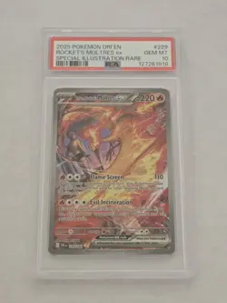 Pokemon Destined Rivals 229/182 Rocket's Moltres EX SIR PSA 10 - Image 1