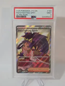 2025 POKEMON JTG EN-JOURNEY TOGETHER ULTRA RARE IRIS'S FIGHTING SPIRIT PSA 9 - Image 1