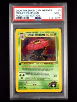 2000 POKEMON GYM HEROES HOLO-1ST ED #5 ERIKA'S VILEPLUME PSA 9 - Image 1