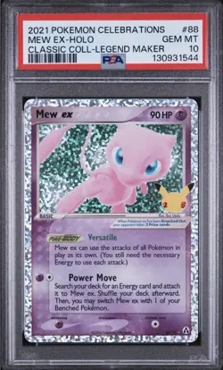 Pokemon Mew ex Celebrations Classic Coll. Legend Maker Holo Rare #88 PSA 10 - Image 1