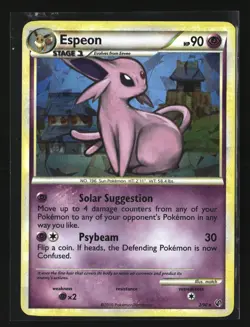 Pokemon ESPEON 2/90 Cracked Ice Holo (2010 HeartGold SoulSilver) LP/Light Play - Image 1