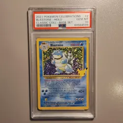 2021 Pokemon Celebrations Blastoise Holo PSA 10 2/102 - Image 1