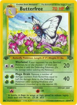 Butterfree 33/64 - Jungle - WOTC - Uncommon - Pokemon TCG - HP - Image 1