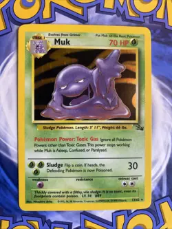 Pokemon TCG Muk Fossil 13/62 Holo Unlimited Holo Rare Vintage WOTC LP+ - Image 1