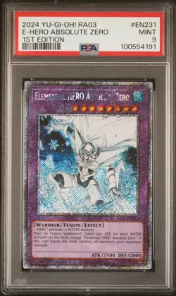 2024 YU-GI-OH! RA03-QUARTER CENTURY BONANZA ELEMENTAL HERO ABSOLUTE ZERO PSA 9 - Image 1