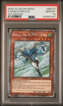 2024 YU-GI-OH! RA03-QUARTER CENTURY BONANZA 1ST ED ELEMENTAL HERO STRATOS PSA 10 - Image 1