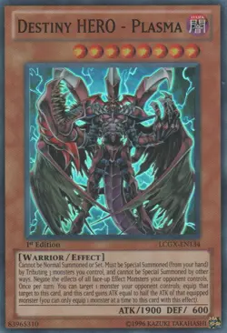 Yugioh! MP Destiny HERO - Plasma - LCGX-EN134 - Super Rare - 1st Edition Moderat - Image 1