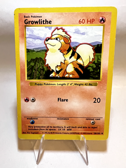 Growlithe Fukano Shadowless Vintage Pokemon Card English 1999 Base Set Excellent - Image 1