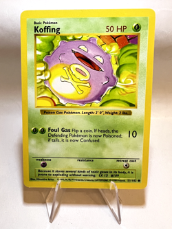 Koffing Smogon Shadowless Vintage Pokemon Card English 1999 Base Set Excellent - Image 1