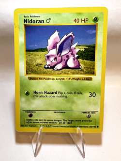 Nidoran [M] Shadowless Vintage Pokemon Card English 1999 Base Set Excellent - Image 1