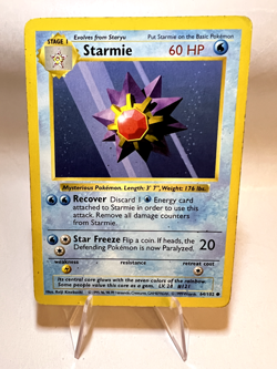 Starmie Shadowless Vintage Pokemon Card English 1999 Base Set Excellent - Image 1