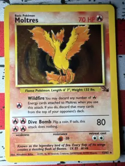 Moltres 12/62 Fossil Holo 1999 Rare Pokemon Card VLP - Image 1