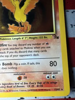 Moltres 12/62 Fossil Holo 1999 Rare Pokemon Card VLP - Image 4