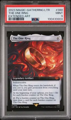 2023 MTG Lord of Rings EXTENDED ART One Ring #380 PSA 9 #0804 - Image 1