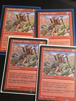 GOBLIN BOMBARDMENT (×4) ▪PORTUGUESE● TEMPEST ▪1997▪MTG●2×NM 2×LP - Image 1