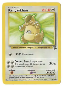 Pokemon Vintage Base Set 2 Kangaskhan 026/130 Rare Non-Holo MP-LP!!! WOTC - Image 1