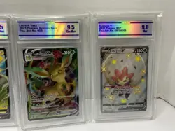 Lot Of 4 Pokemon Cards Leafeon VMAX 008/203 Swsh07 Pikachu V Zamazenta EldegossV - Image 3