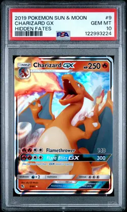 2019 POKEMON SUN & MOON HIDDEN FATES #9 CHARIZARD GX PSA 10 - Image 1