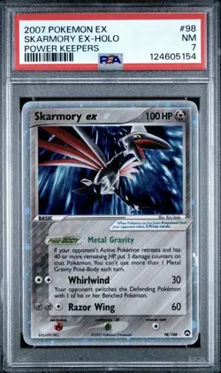 Pokemon TCG Card EX Power Keepers Skarmory ex 98/108 Holo Rare Graded PSA 7 - Image 1