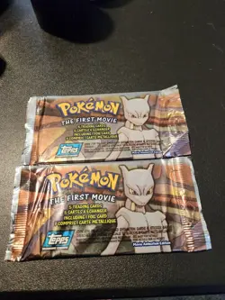 Topps Pokemon The First Movie Sealed Canadian Dual Language Long C Booster Pack - Image 1