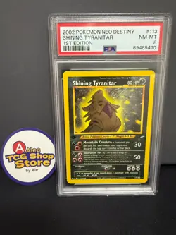 Pokemon Shining Tyranitar 113/105 1st Edition Neo Destiny Vintage Holo PSA 8 - Image 1