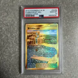 2019 Pokemon Sun & Moon Hidden Fates Secret Rare Brooklet Hill #SV88 PSA 10 GEM - Image 1