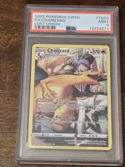 Pokemon TCG - Charizard - Full Art - Lost Origin #TG03/TG30 - PSA 9 Mint - Image 1