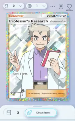 (EN) Professor's Research - Full Art - Professor Oak - Pokemon TCG Pocket PTCGP - Image 1