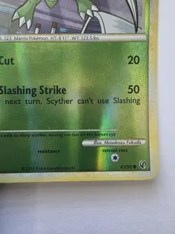 Pokemon TCG Scyther 65/90 Reverse Holo HGSS Undaunted 2010 MP - Image 4