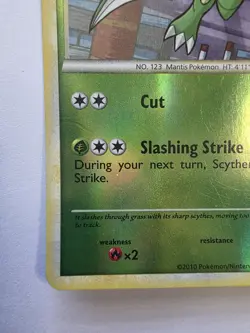 Pokemon TCG Scyther 65/90 Reverse Holo HGSS Undaunted 2010 MP - Image 5