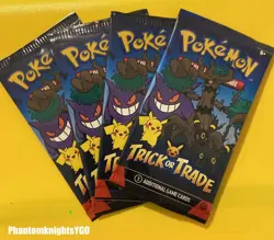 4 Packs of 2024 Pokemon SEALED "Trick or Trade" TCG Booster (3 Cards Per Pack) - Image 1