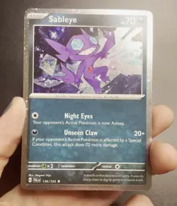 Pokemon TCG Scarlet & Violet Sableye Holo Card #136/193 Cosmos NM Near Mint EN - Image 2