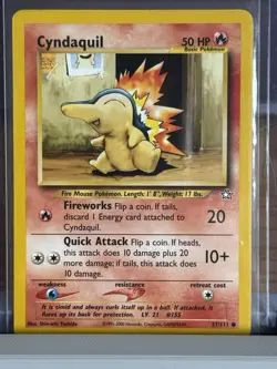 Pokemon TCG Cyndaquil Neo Genesis Card 57/111 Regular LP Vintage - Image 1