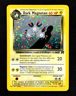 2000 Pokemon DARK MAGNETON Team Rocket HOLO Foil Rare Set Card 11/82 WotC SWIRL - Image 3