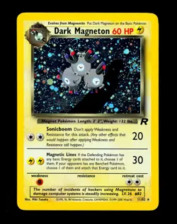 2000 Pokemon DARK MAGNETON Team Rocket HOLO Foil Rare Set Card 11/82 WotC SWIRL - Image 4