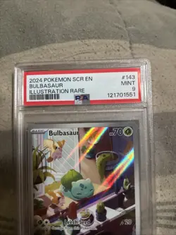 Pokemon Bulbasaur Stellar Crown 2024 SCR Illustration Rare Card 143/142 PSA 9 - Image 5