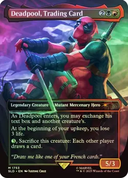Rainbow Foil Deadpool, Trading Card (Borderless) [Secret Lair Marvel] MTG - Image 1
