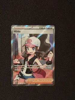 Pokemon TCG Hilda 164/086 Full Art Ultra Rare White Flare Holo Card NM Condition - Image 1