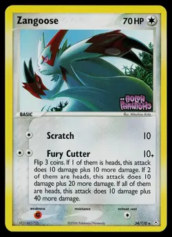 Pokemon Card - Zangoose Holon Phantoms 34/110 Reverse Holo Stamped - Image 1