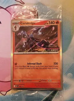 Phantasmal Flames STAFF Sealed Promo Pack - 4 Cards Pokemon TCG - Image 1